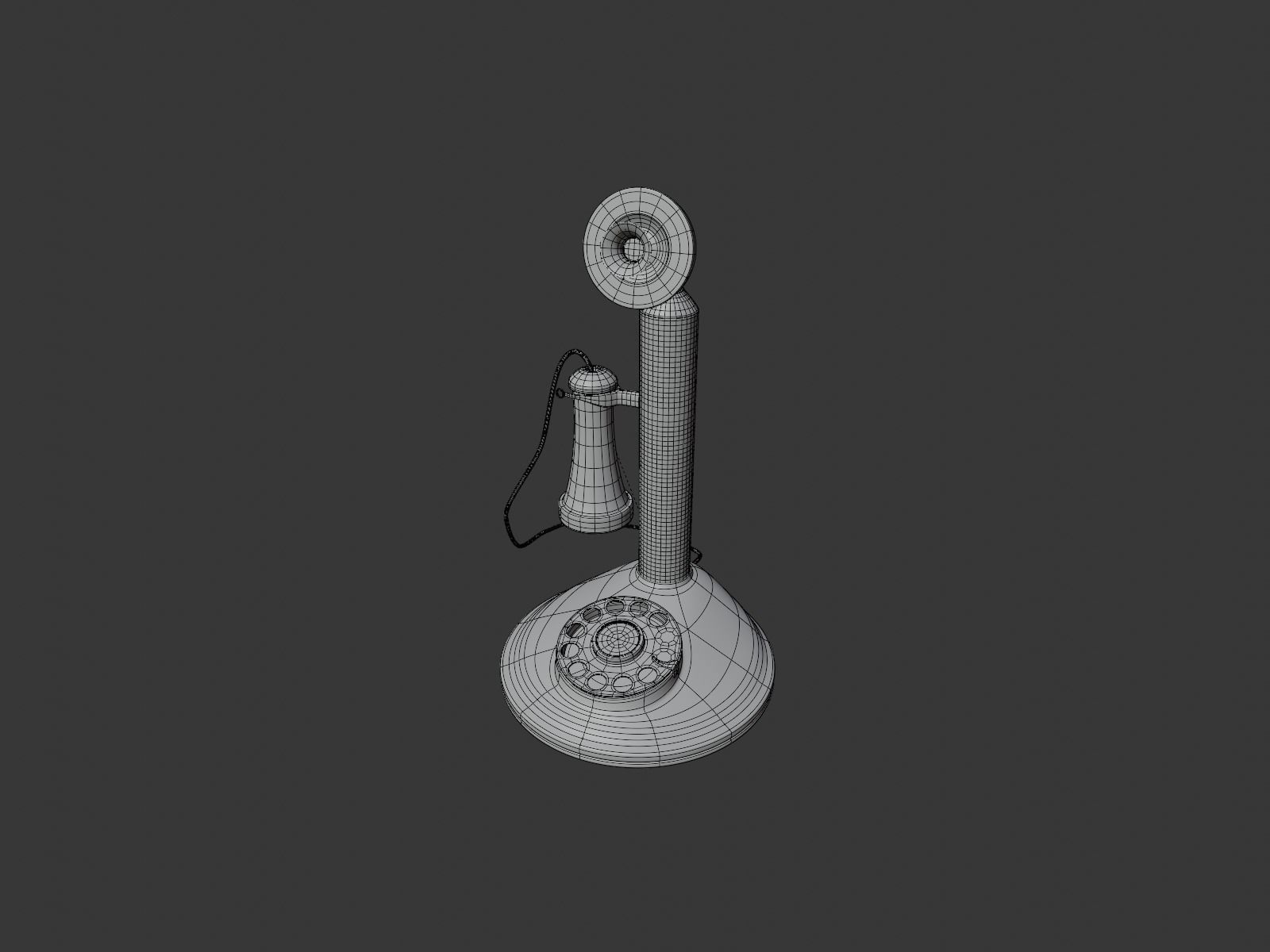 Candlestick  vintage phone 3D model_7