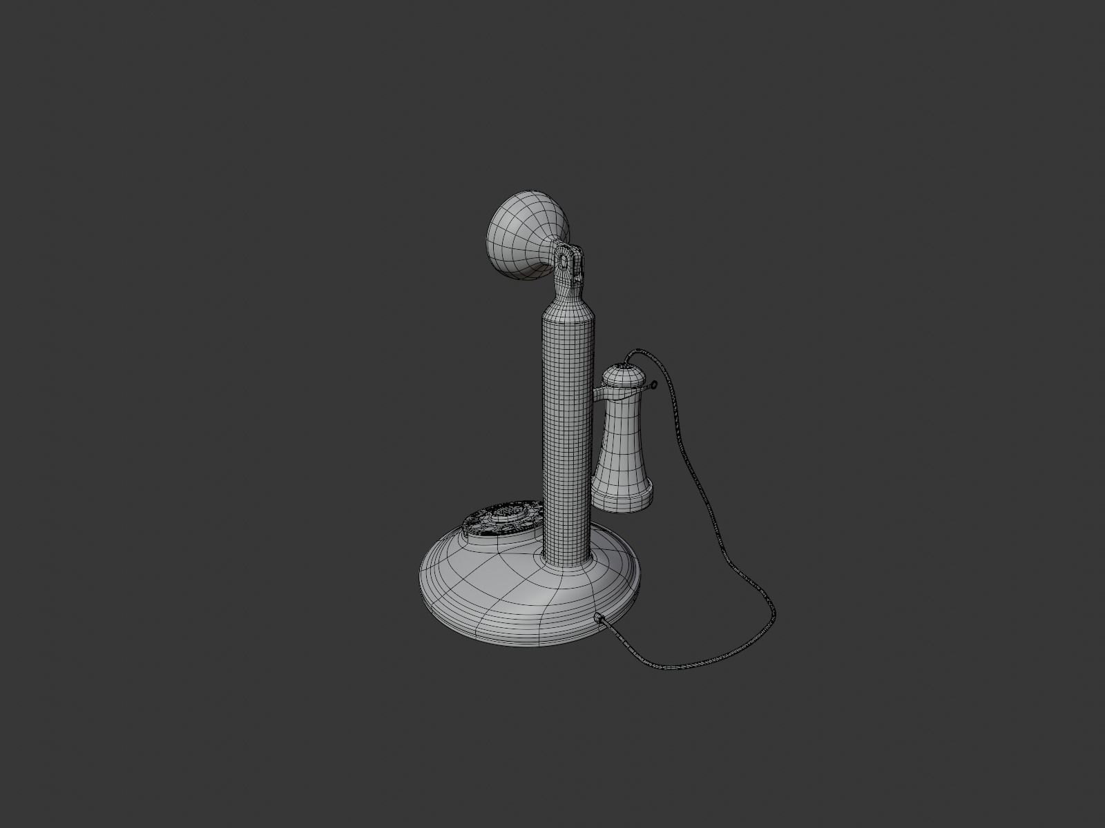 Candlestick  vintage phone 3D model_9