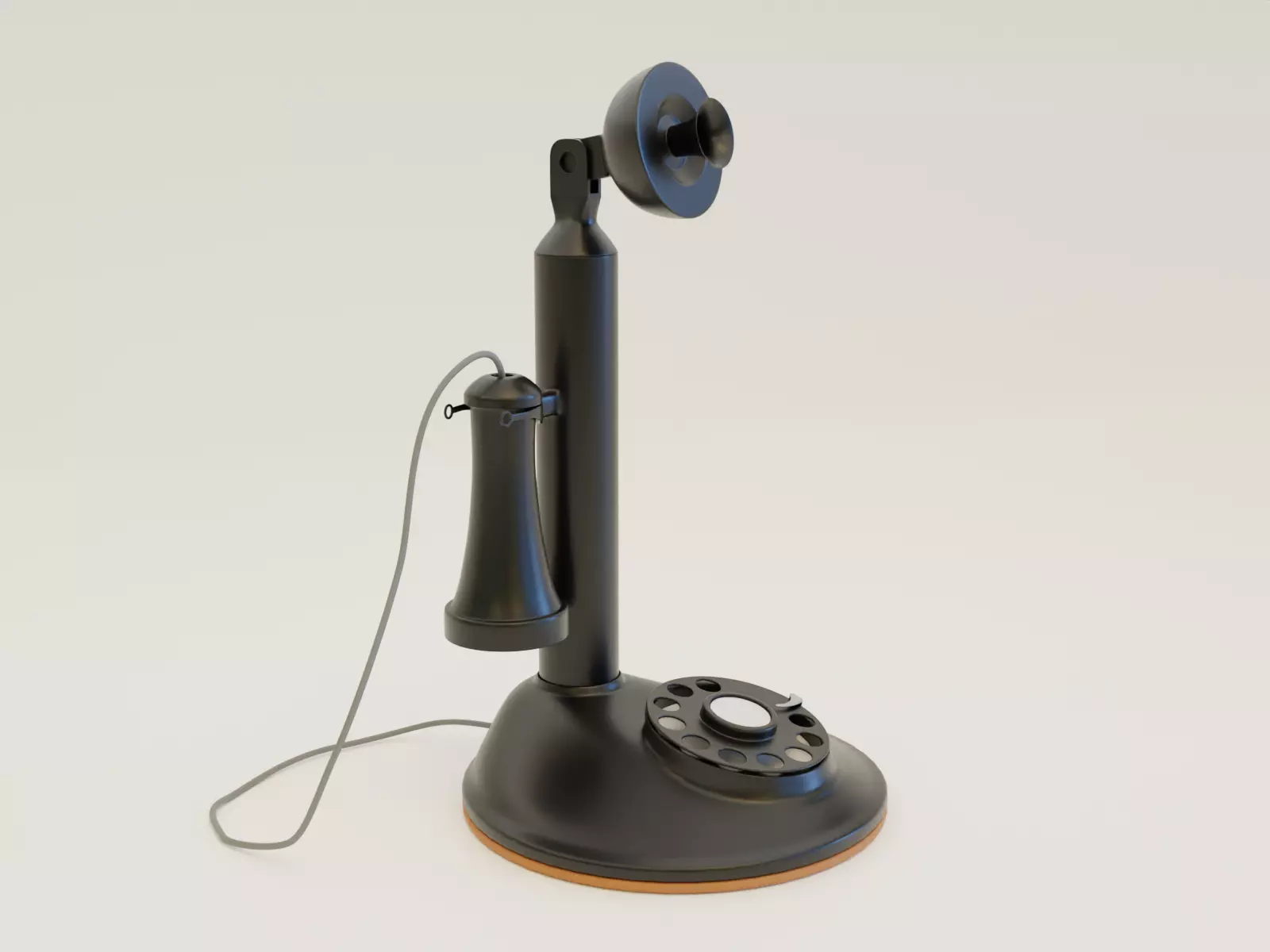 Candlestick  vintage phone 3D model_0