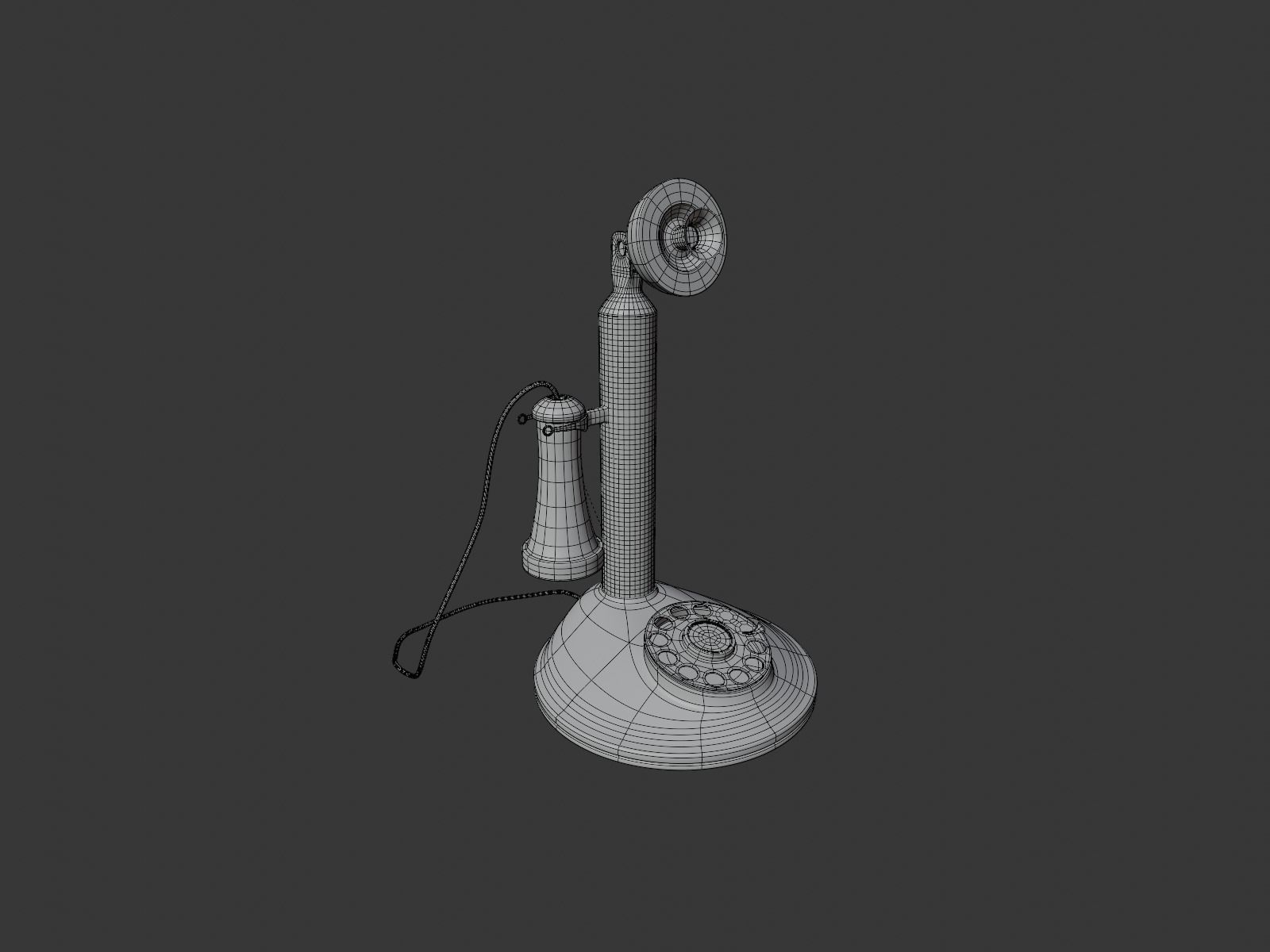 Candlestick  vintage phone 3D model_6