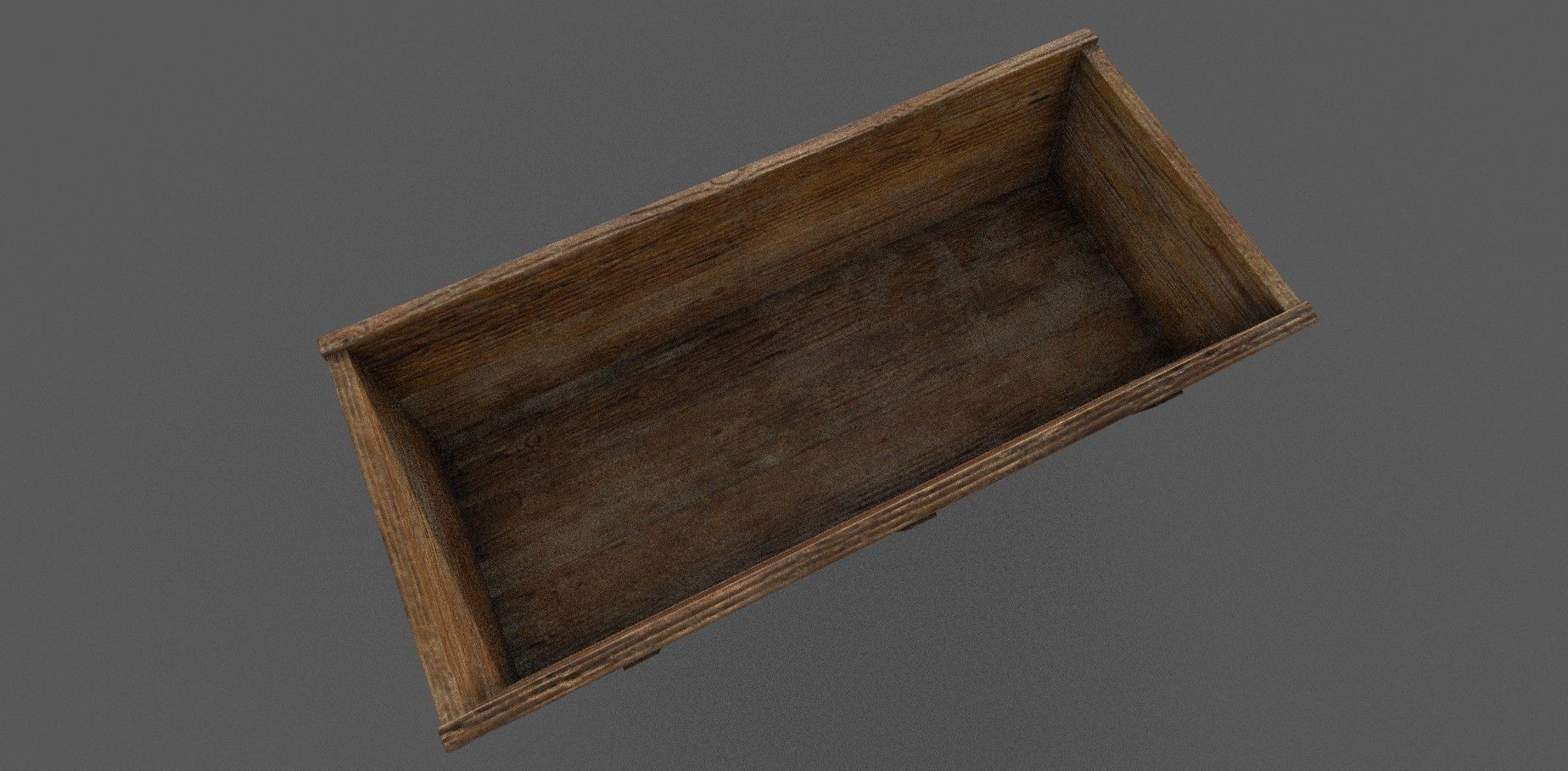 Trough Low-poly 3D model wooden box Low-poly 3D model_4