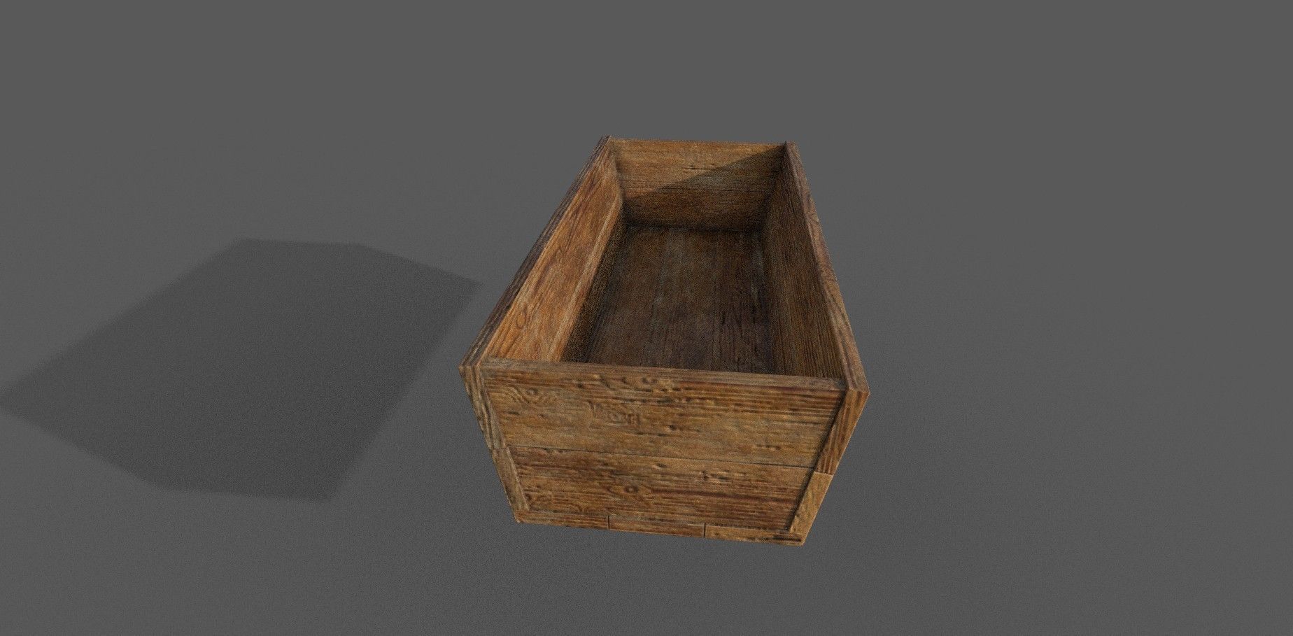 Trough Low-poly 3D model wooden box Low-poly 3D model_1