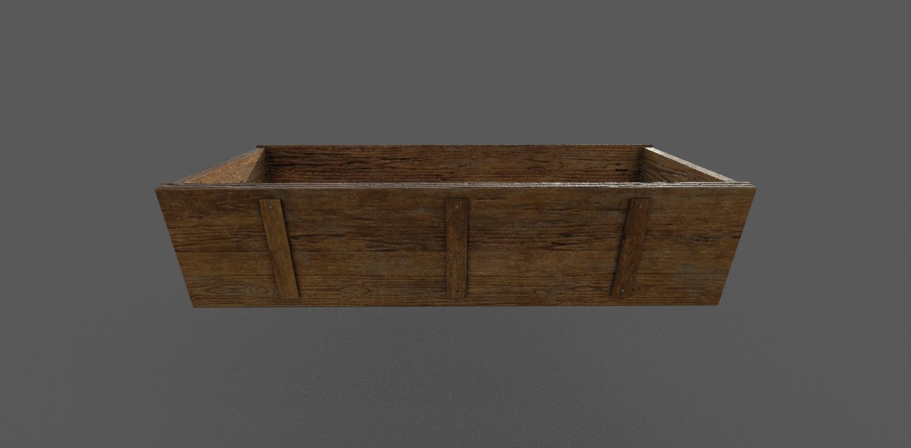 Trough Low-poly 3D model wooden box Low-poly 3D model_2