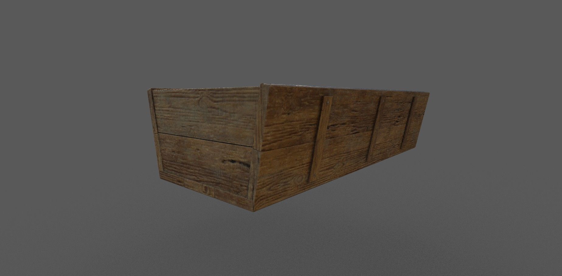 Trough Low-poly 3D model wooden box Low-poly 3D model_3