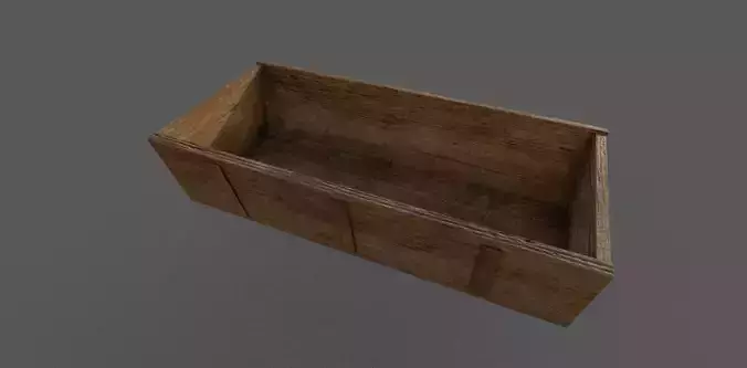 Trough Low-poly 3D model wooden box