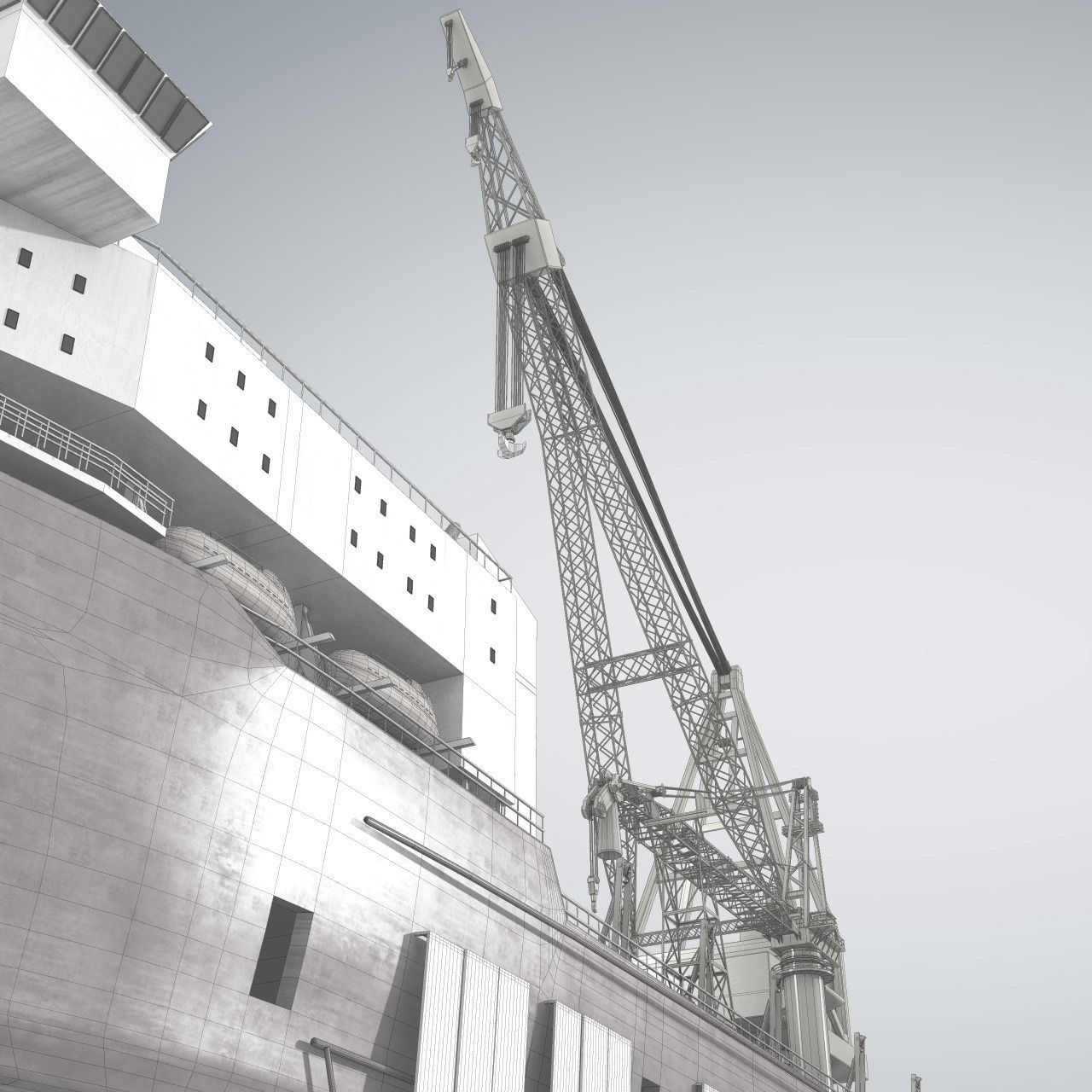 Pipelay Crane Vessel SK 3500 3D model_5