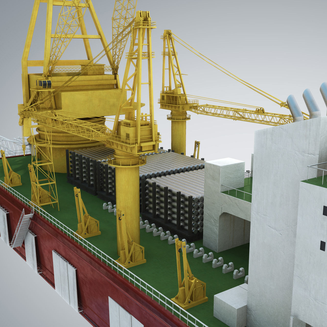 Pipelay Crane Vessel SK 3500 3D model_3