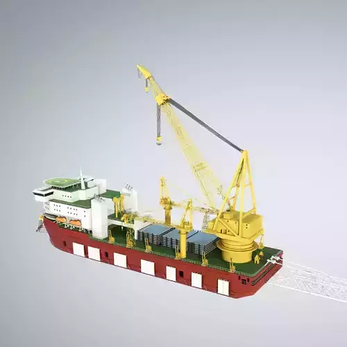 Pipelay Crane Vessel SK 3500 3D model