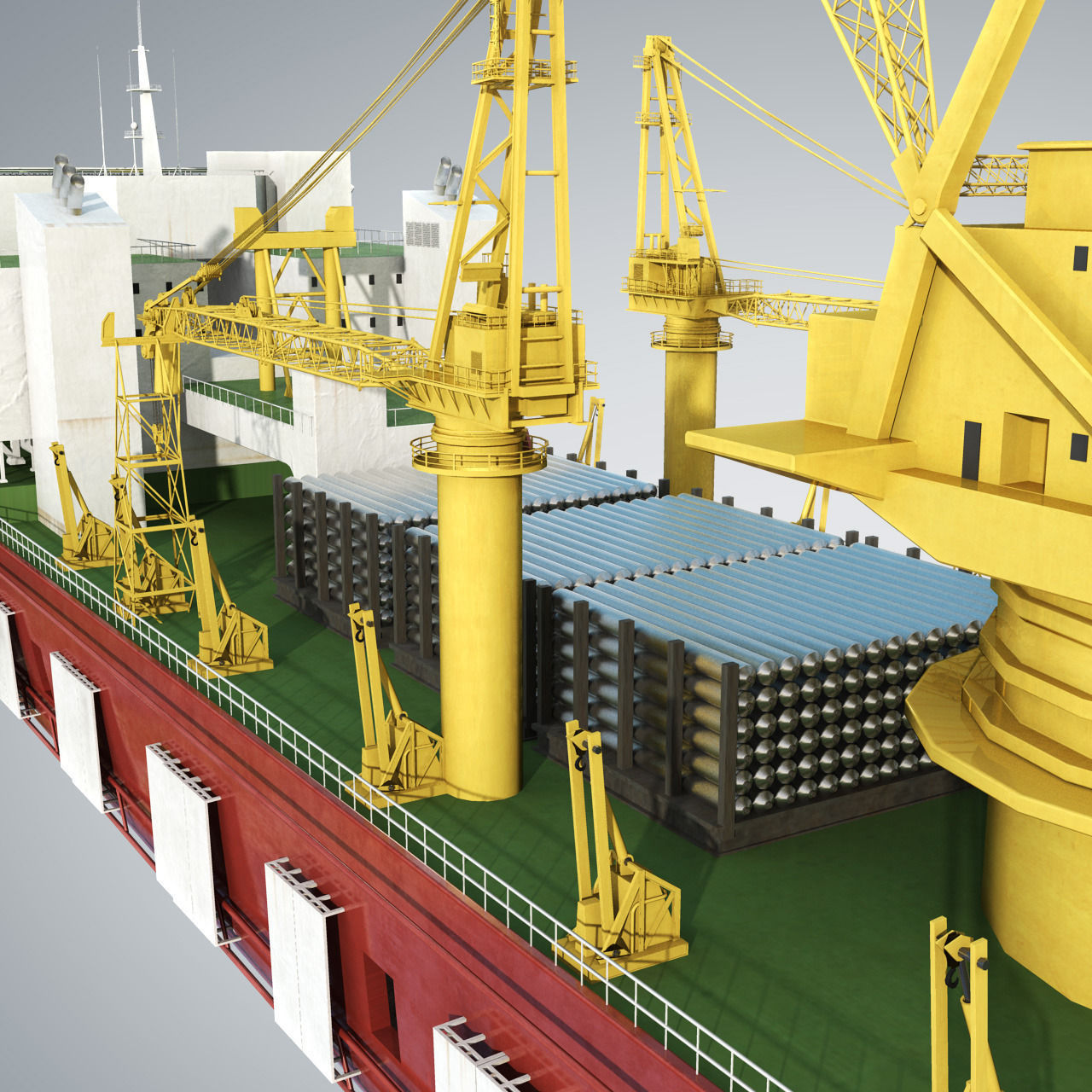 Pipelay Crane Vessel SK 3500 3D model_4