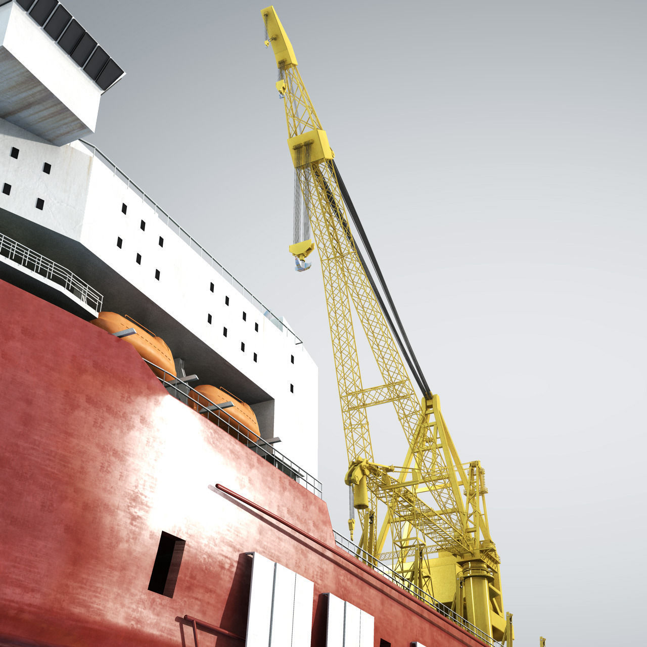 Pipelay Crane Vessel SK 3500 3D model_2