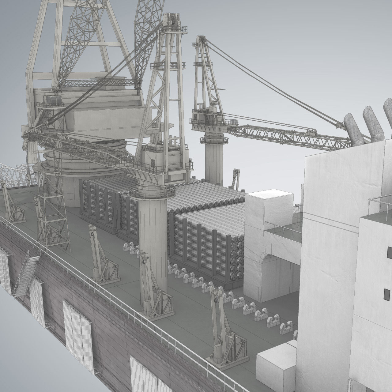 Pipelay Crane Vessel SK 3500 3D model_8