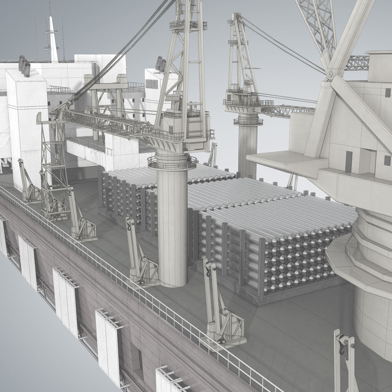 Pipelay Crane Vessel SK 3500 3D model_9