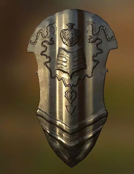 Fantasy Realistic Shield 1 Low-poly 3D model_0