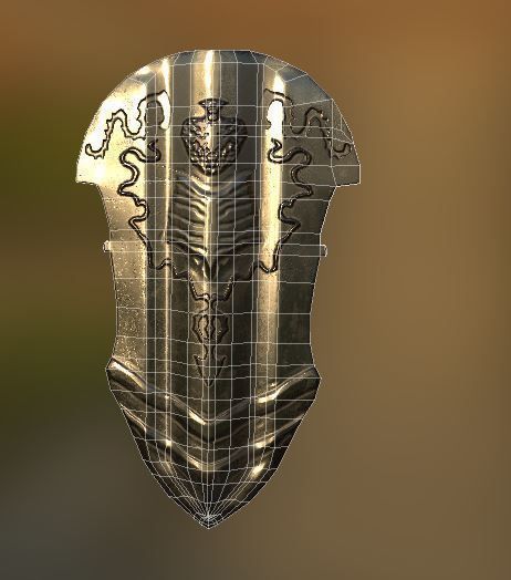 Fantasy Realistic Shield 1 Low-poly 3D model_6