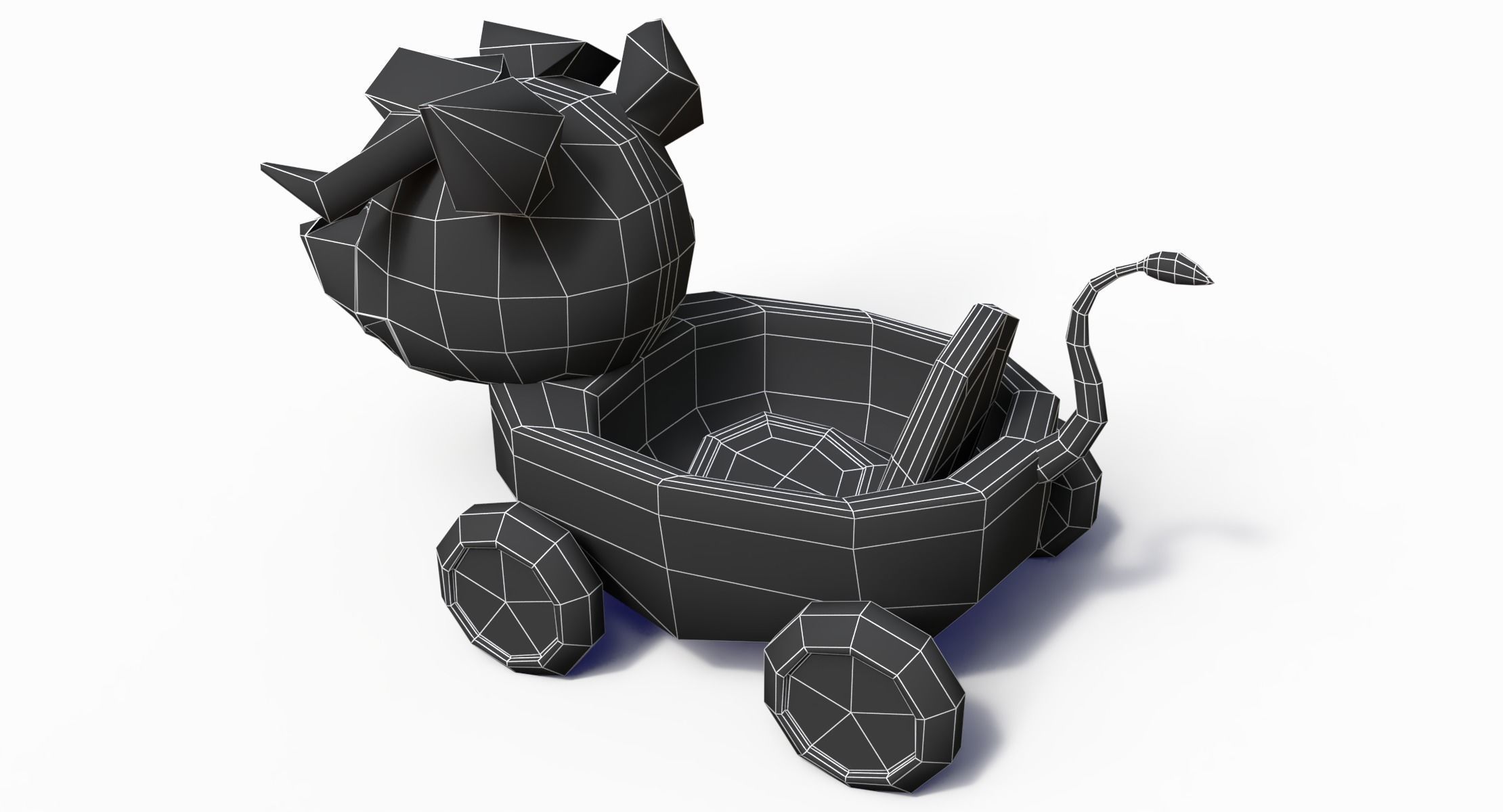 Cow Car Low-poly 3D model_12