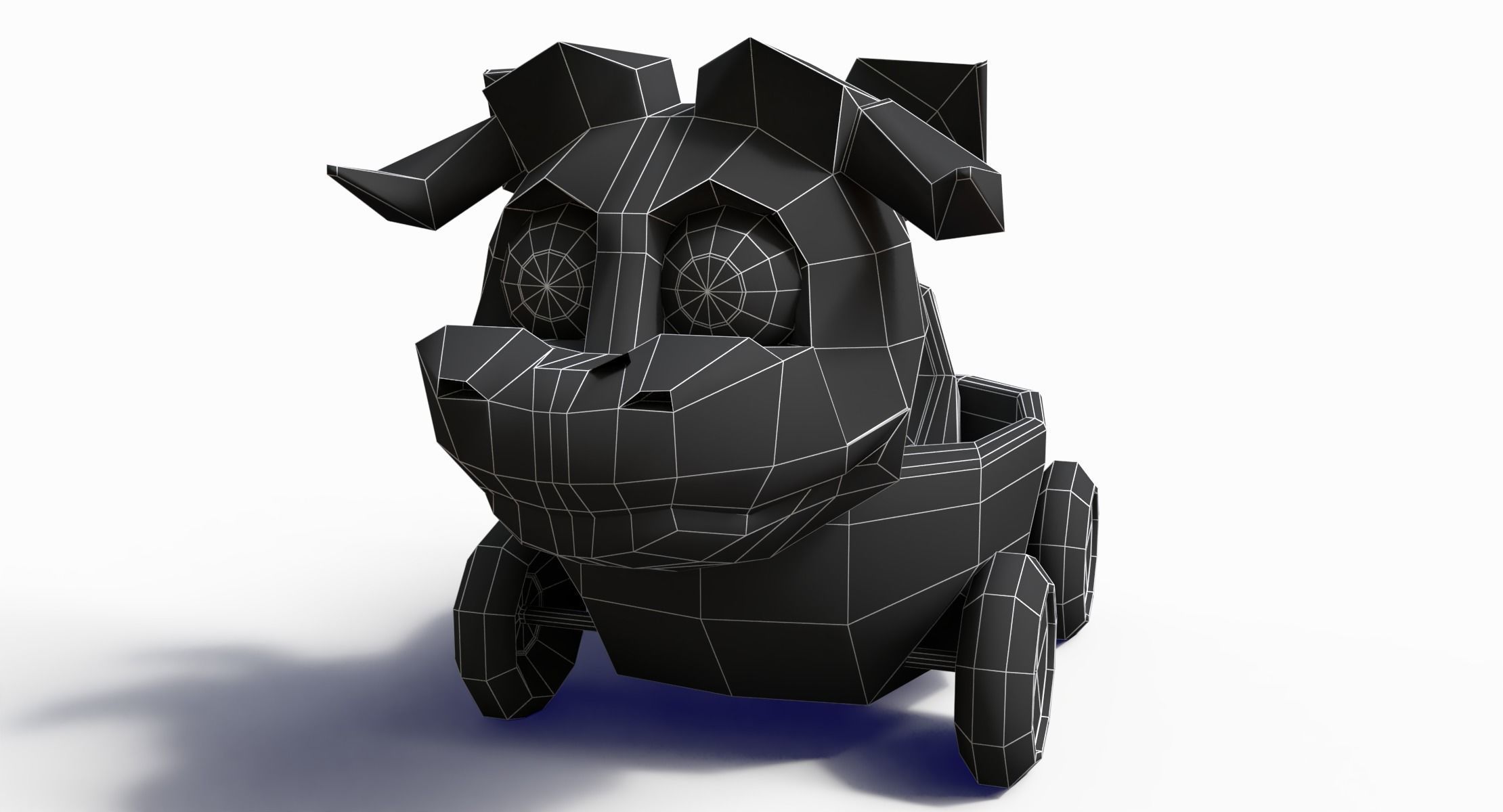 Cow Car Low-poly 3D model_10