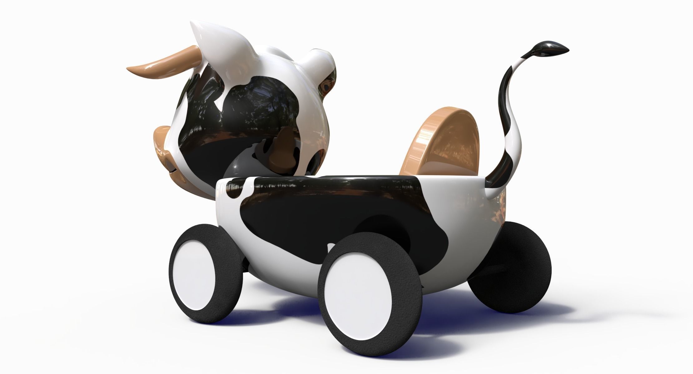 Cow Car Low-poly 3D model_1