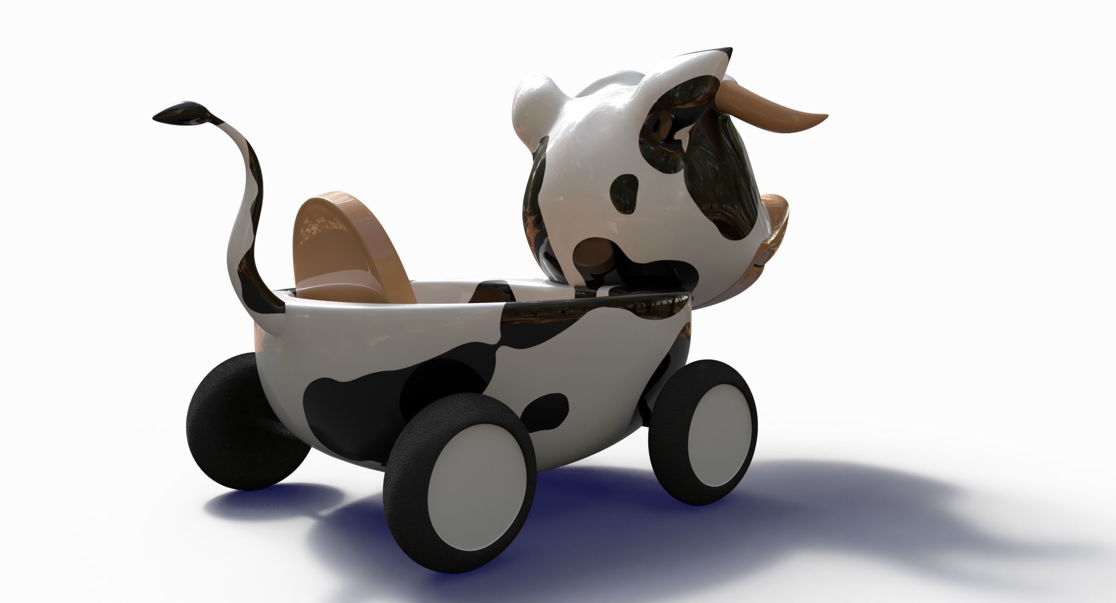 Cow Car Low-poly 3D model_2