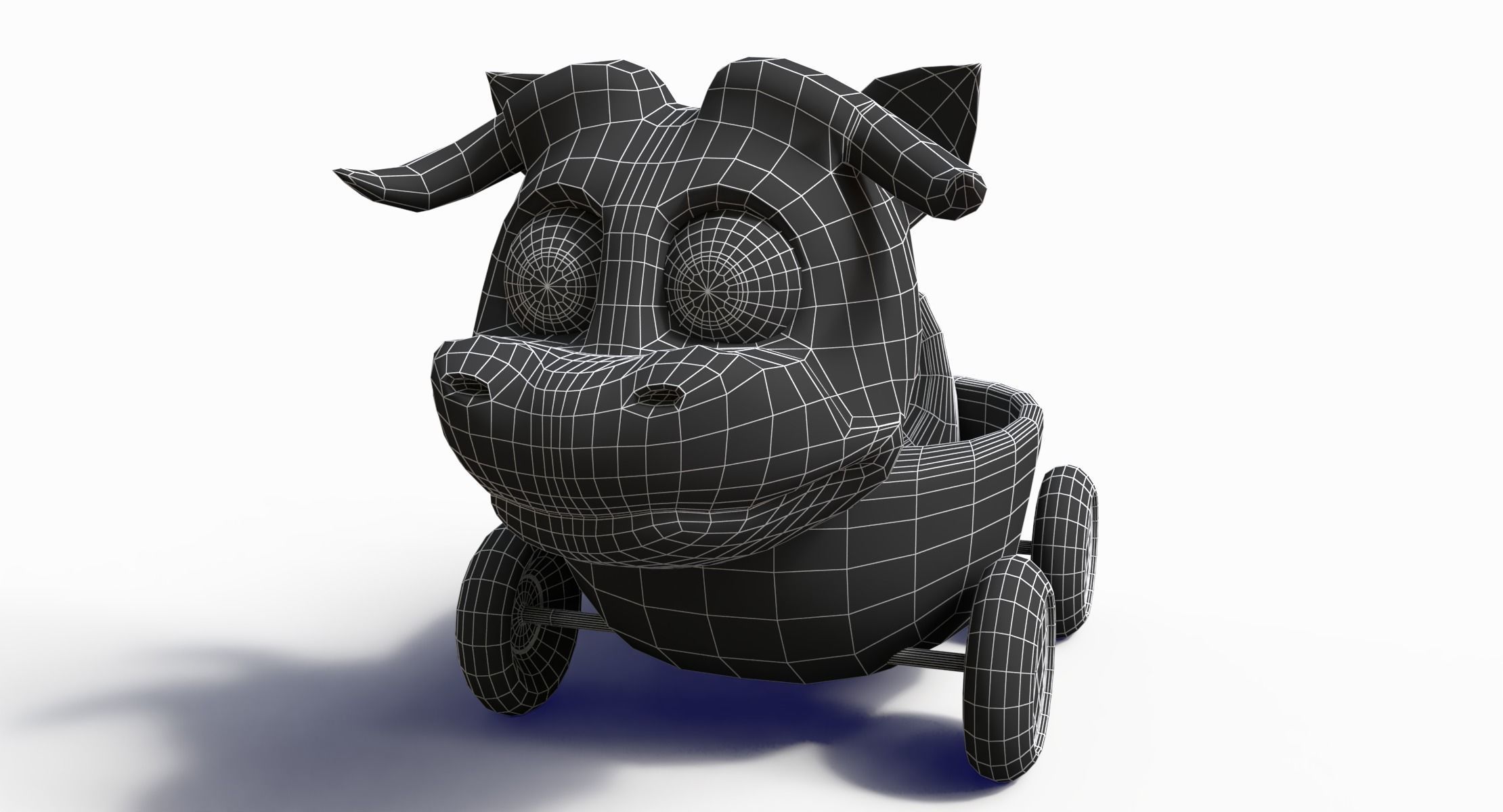Cow Car Low-poly 3D model_11