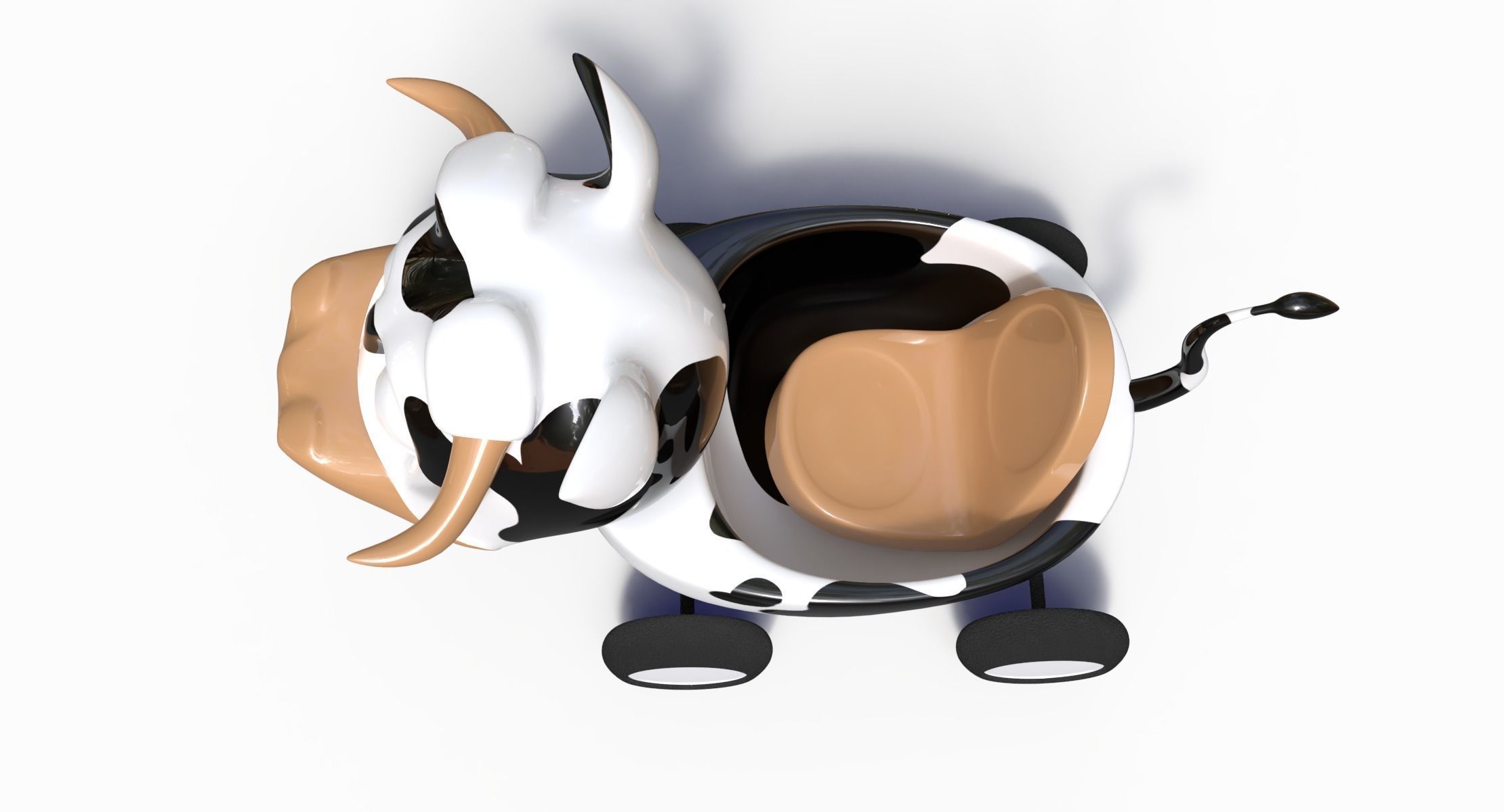 Cow Car Low-poly 3D model_8