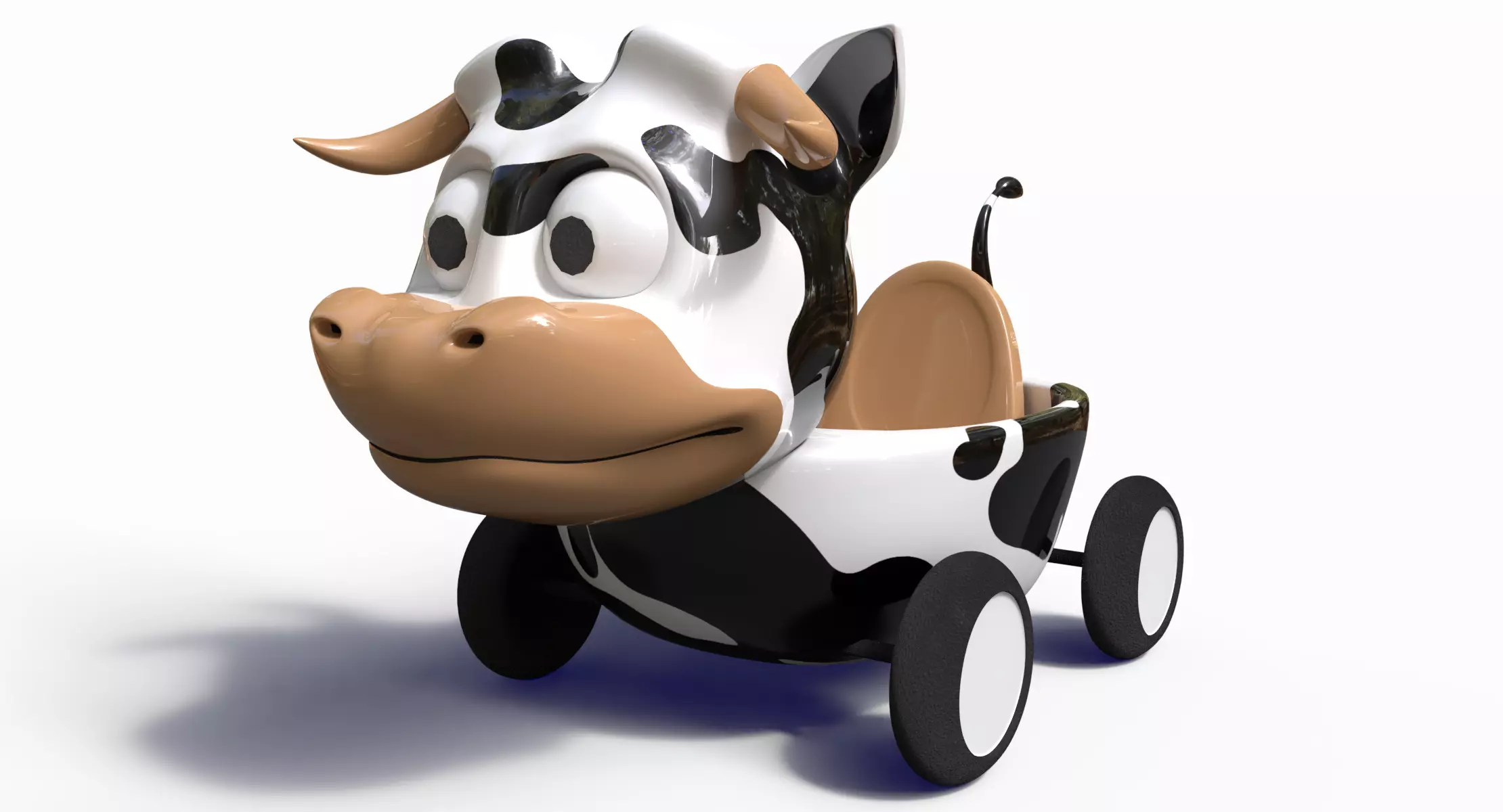 Cow Car Low-poly 3D model_0