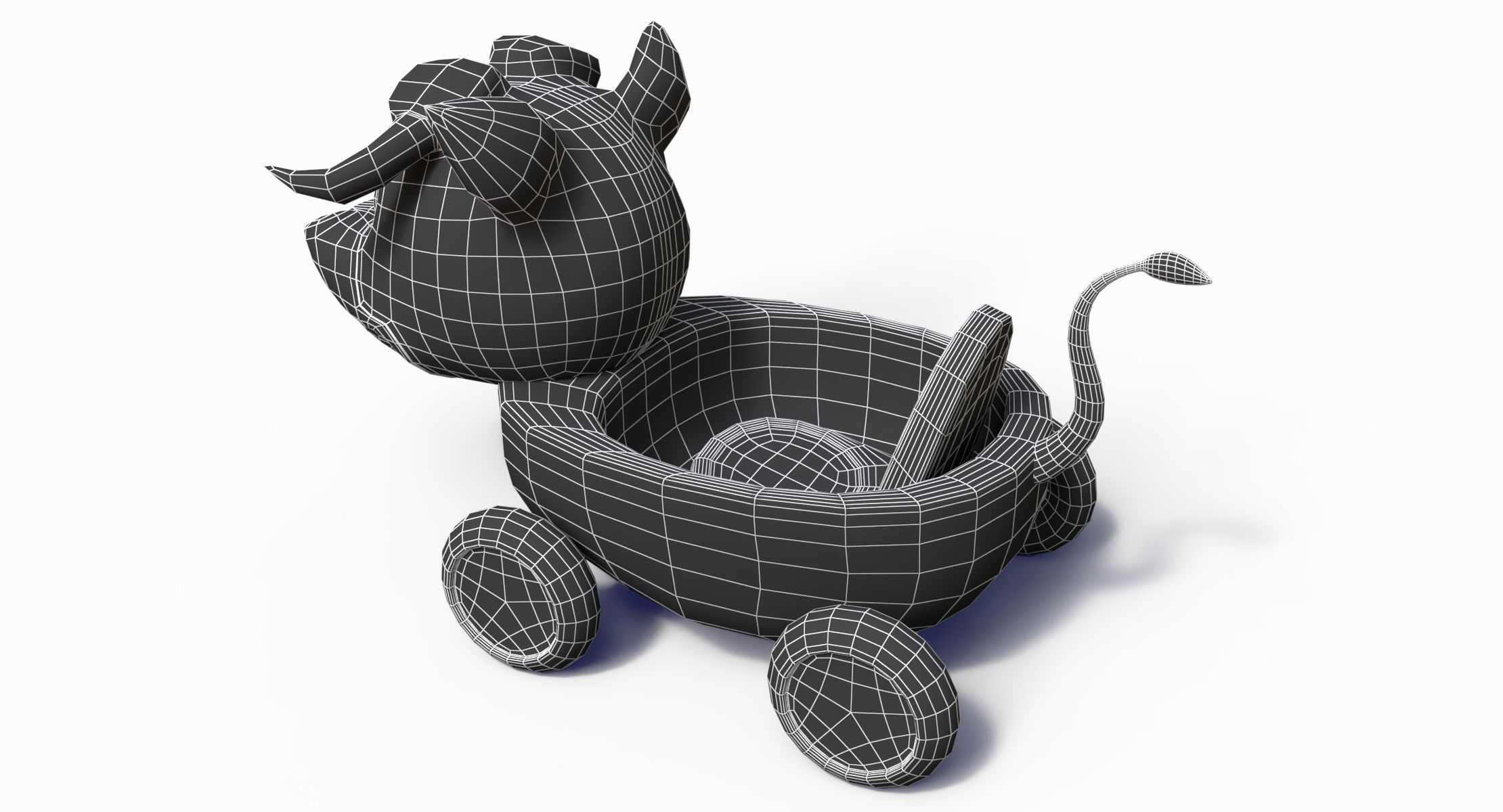 Cow Car Low-poly 3D model_13