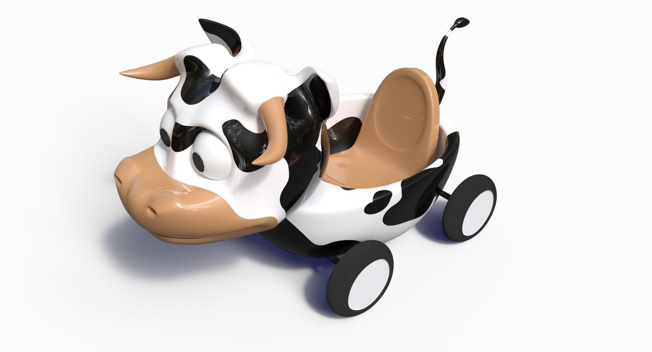 Cow Car Low-poly 3D model_6