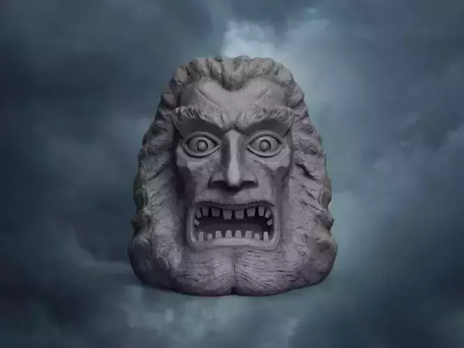 Zardoz statue of demon head 3D print model
