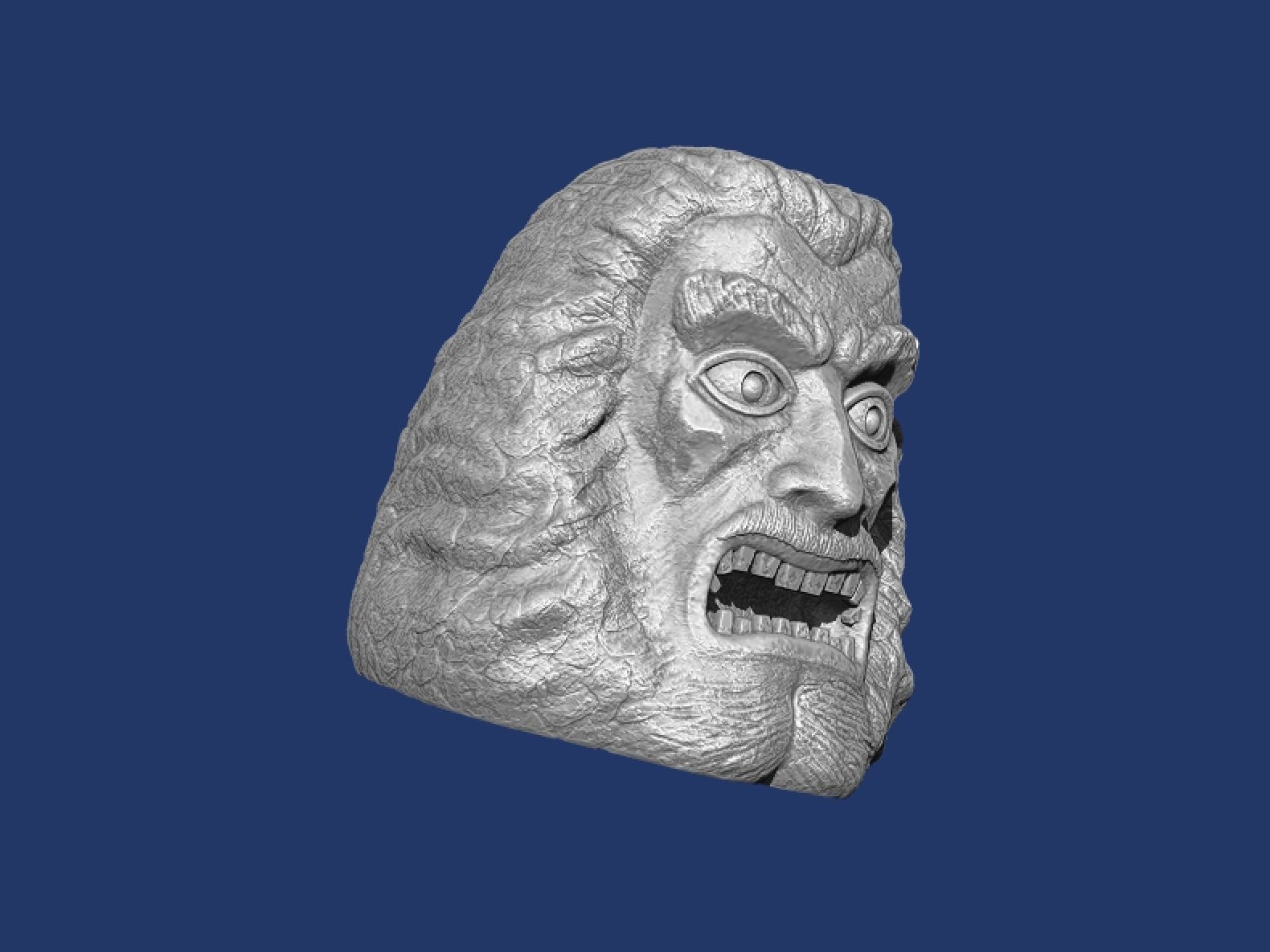 Zardoz statue of demon head 3D print model_7