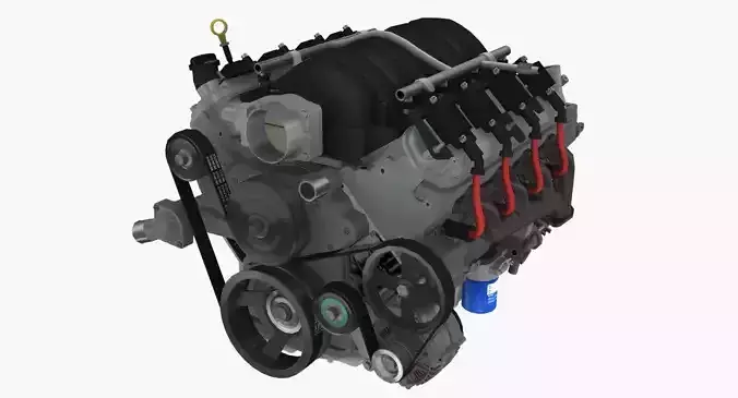 GM LS3 V8 Crate engine Low-poly 3D model