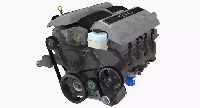 Pontiac GTO 2004 LS1 V8 engine Low-poly 3D model