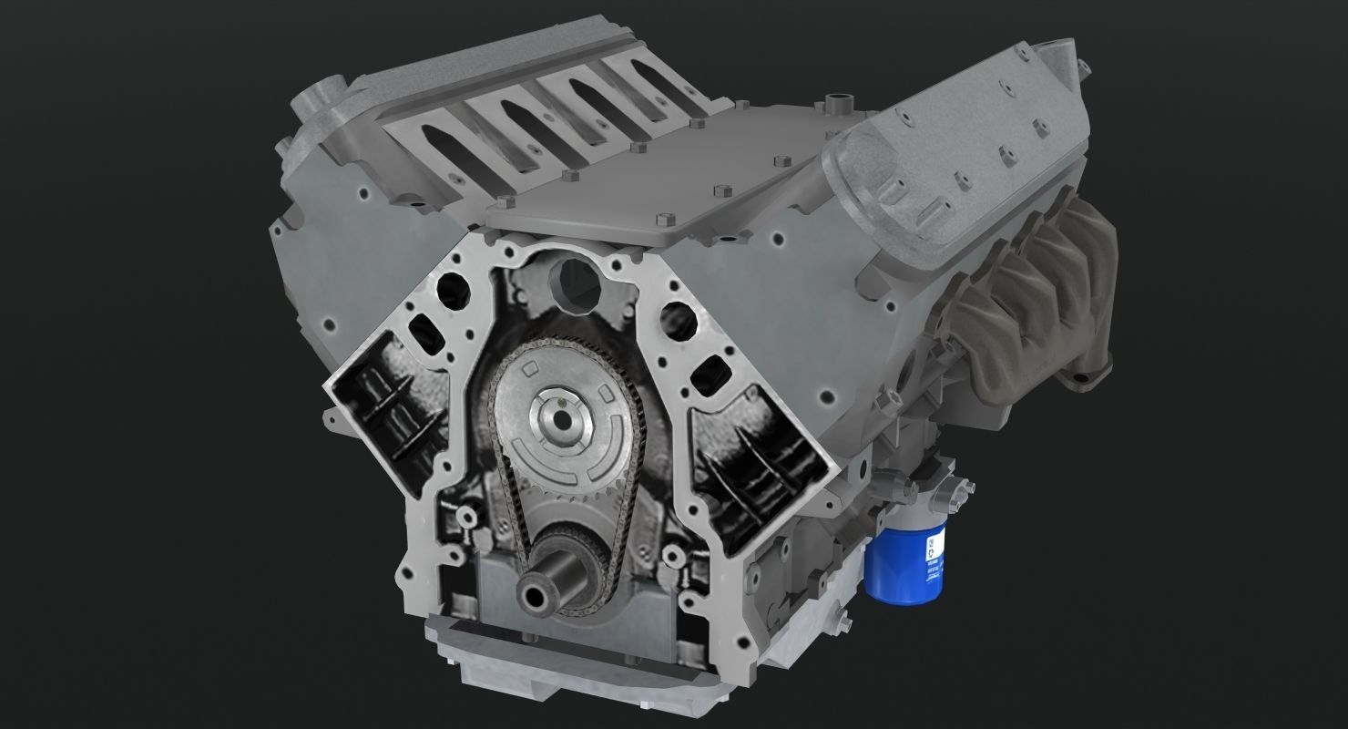 Pontiac GTO 2004 LS1 V8 engine Low-poly 3D model_15