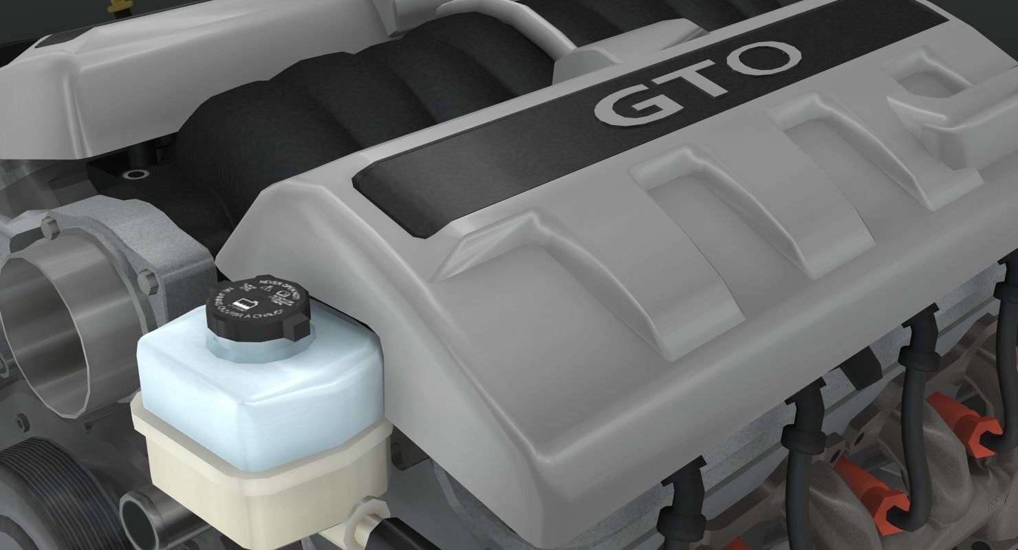 Pontiac GTO 2004 LS1 V8 engine Low-poly 3D model_20
