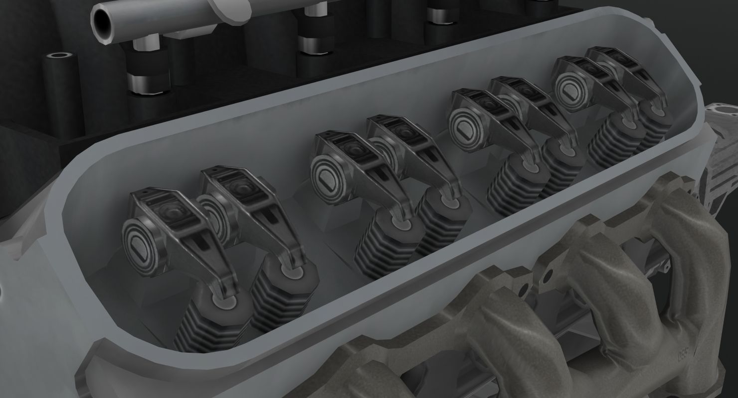 Pontiac GTO 2004 LS1 V8 engine Low-poly 3D model_12