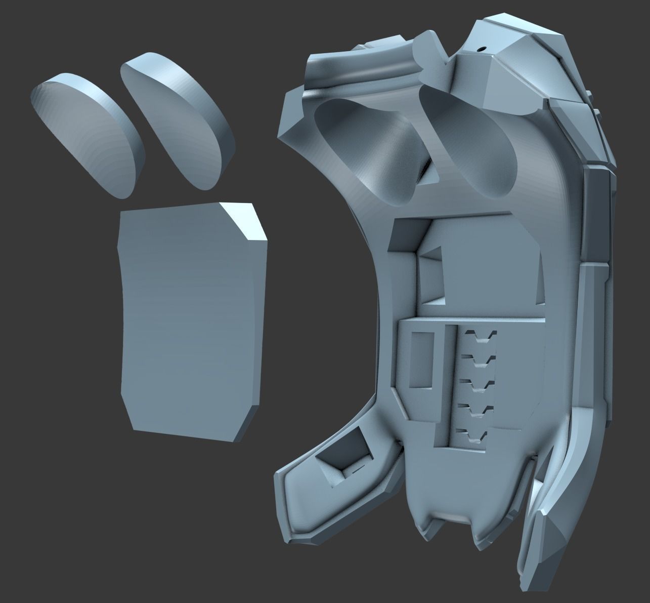Modular Reach Chestplate base wearable 3D print file 3D print model_5