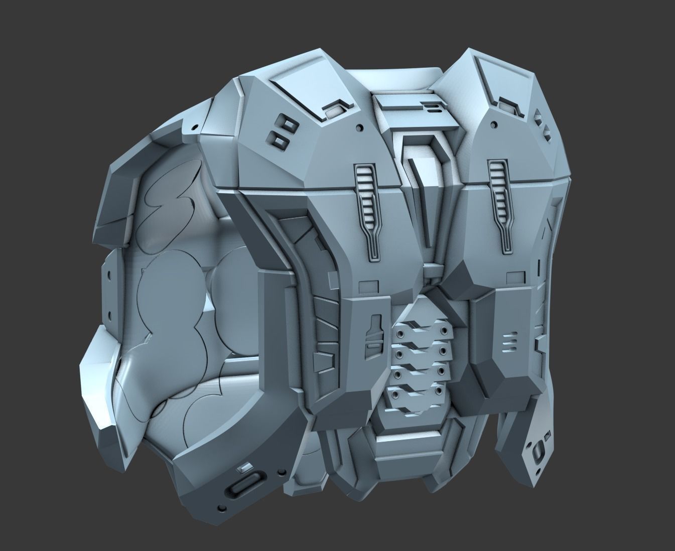 Modular Reach Chestplate base wearable 3D print file 3D print model_1