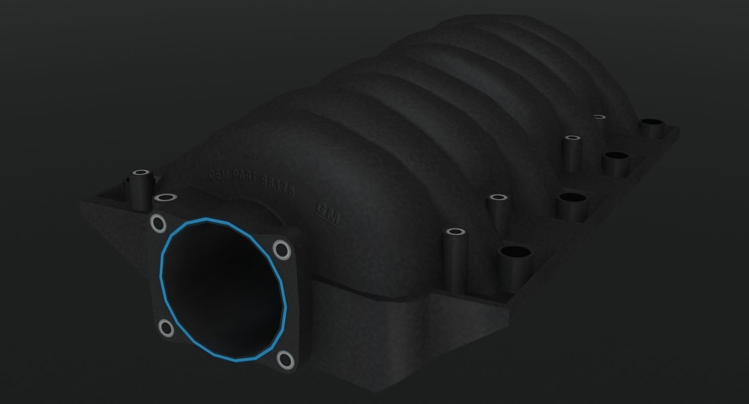 Chevrolet Corvette C6 2008 LS3 V8 engine Low-poly 3D model_19