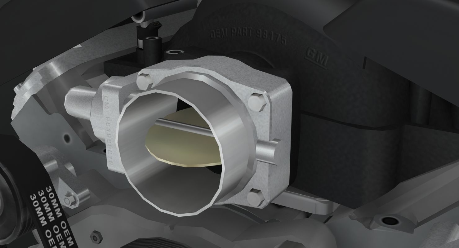 Chevrolet Corvette C6 2008 LS3 V8 engine Low-poly 3D model_13