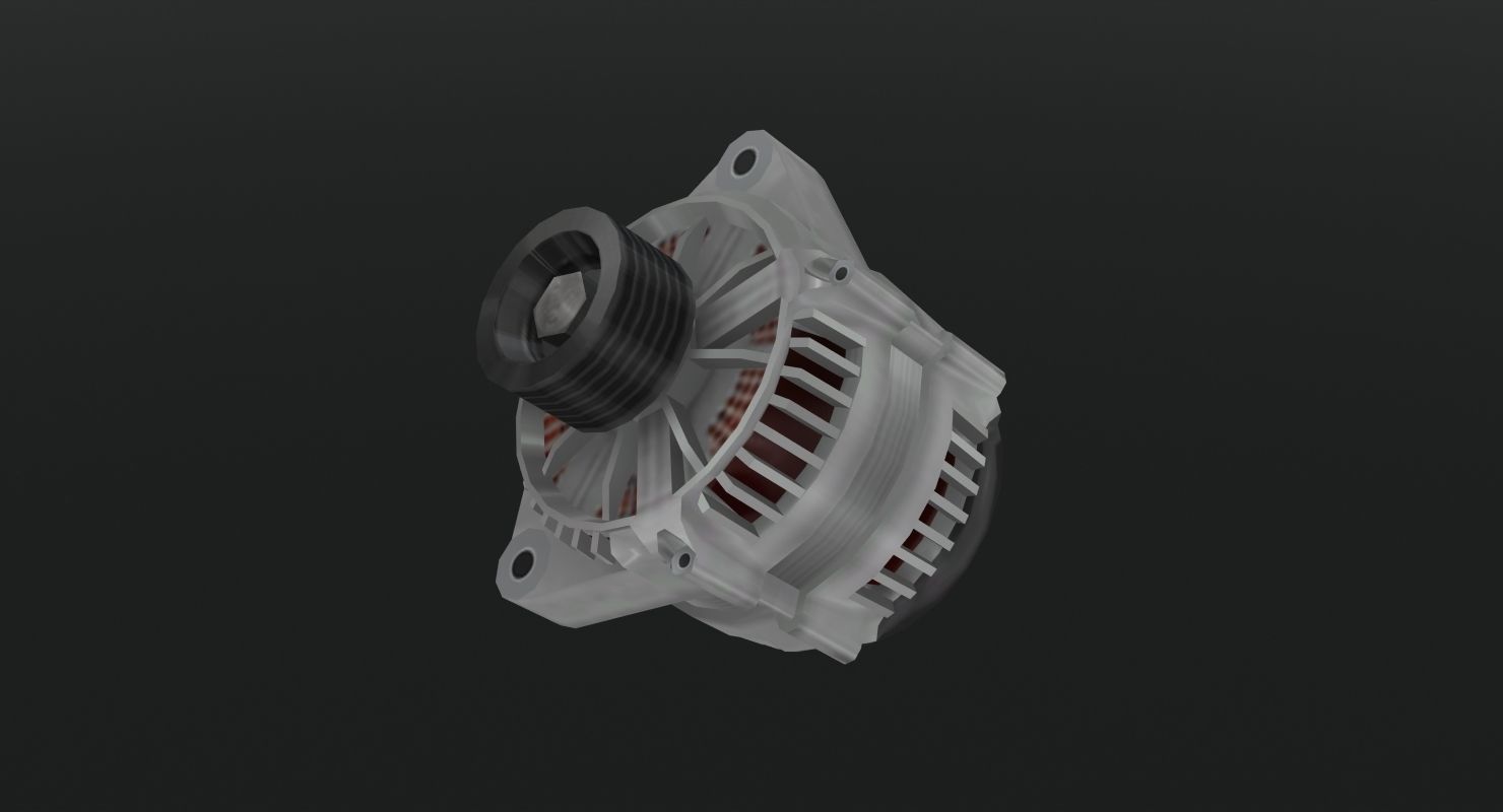 Chevrolet Corvette Z06 2001 LS6 V8 Engine Low-poly 3D model_21