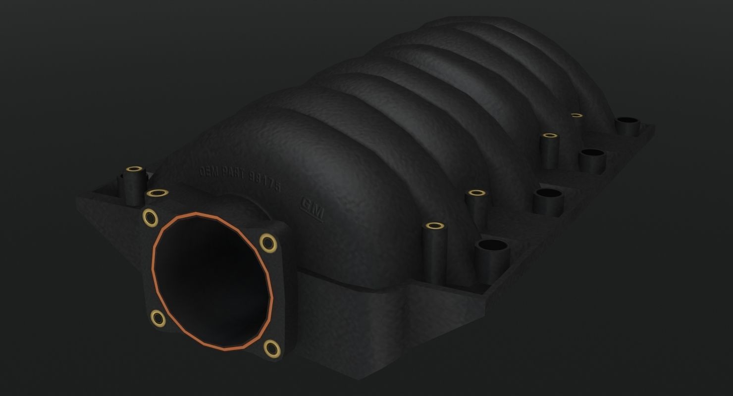 Chevrolet Corvette Z06 2001 LS6 V8 Engine Low-poly 3D model_19