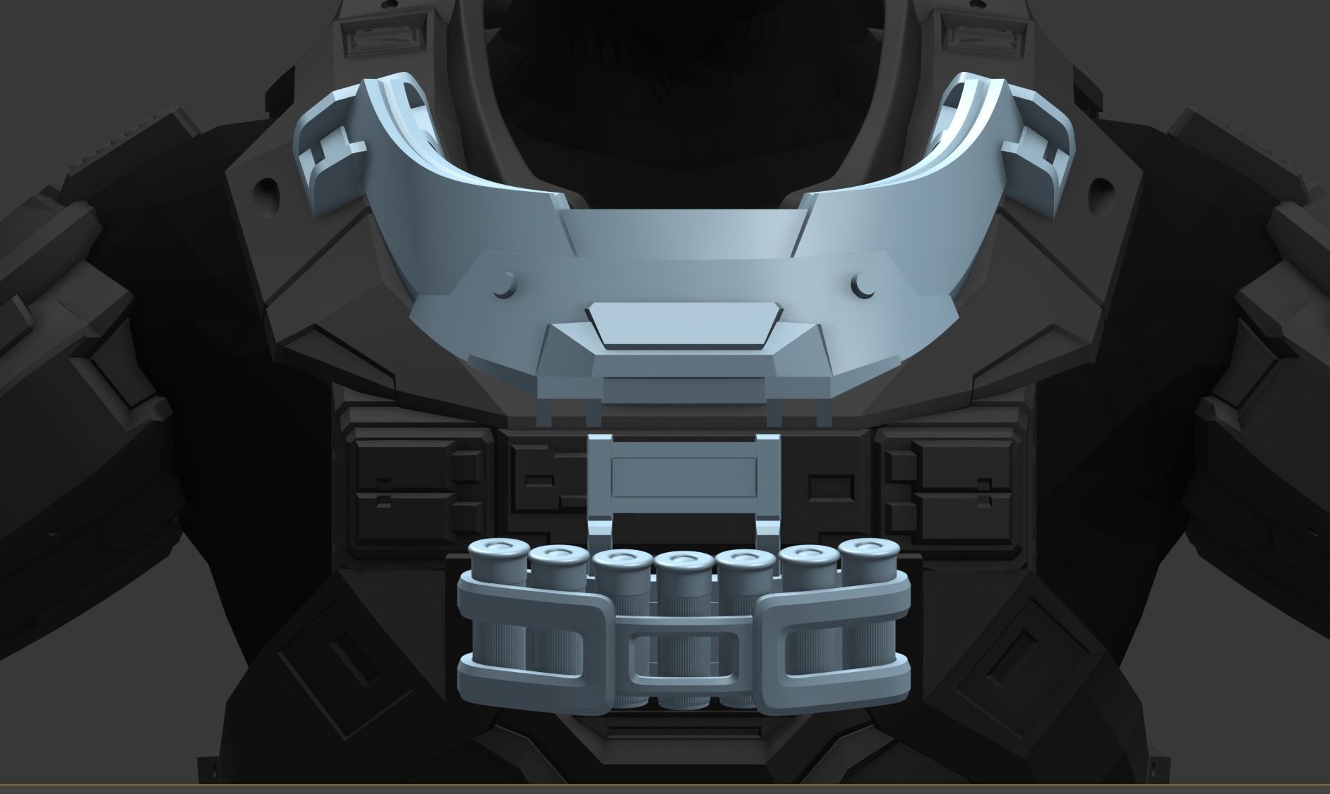 Modular Reach Collar Breacher Wearable 3D Print File 3D print model_3