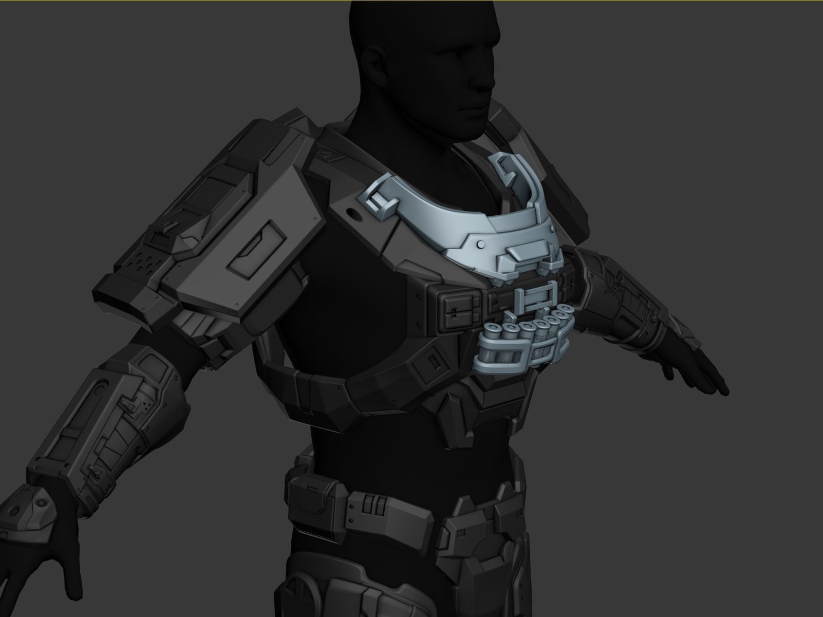 Modular Reach Collar Breacher Wearable 3D Print File 3D print model_1