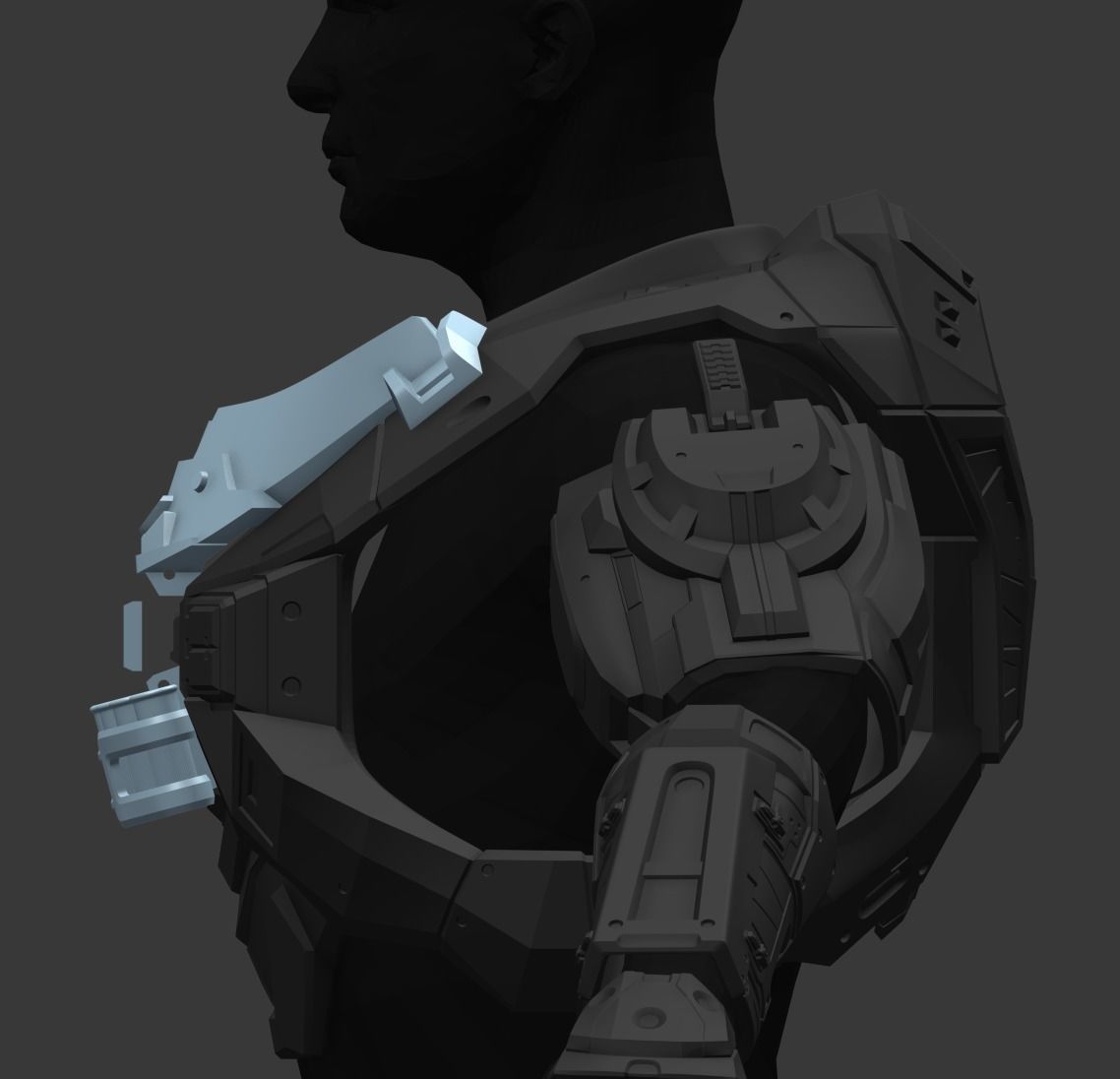 Modular Reach Collar Breacher Wearable 3D Print File 3D print model_4