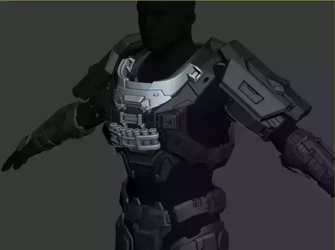 Modular Reach Collar Breacher Wearable 3D Print File 3D print model