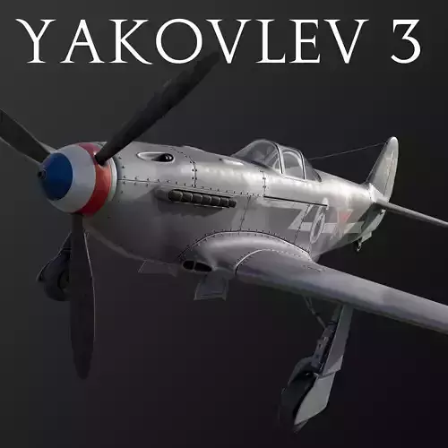 Russian Soviet fighter aircraft Yakovlev Yak 3 3D model