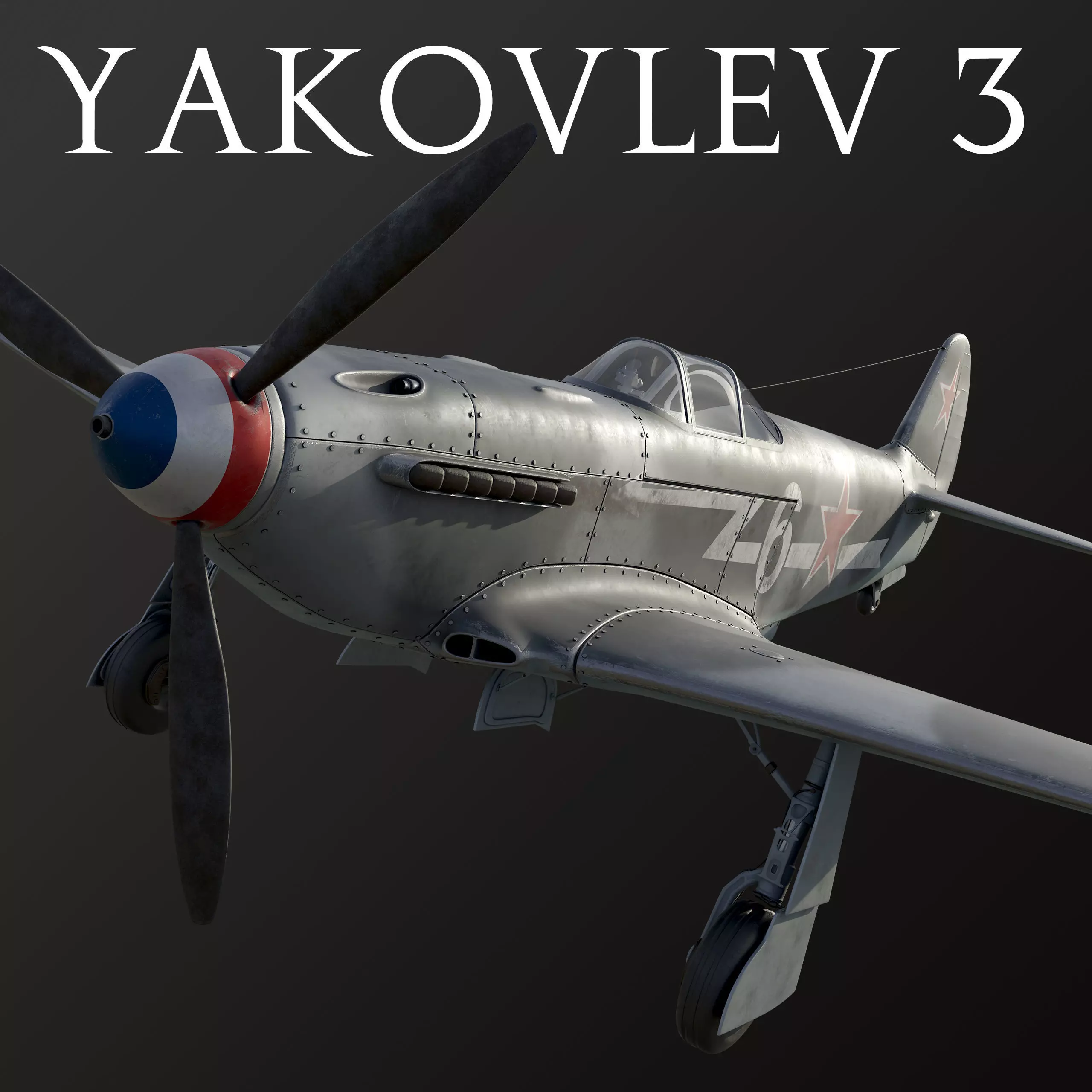 Russian Soviet fighter aircraft Yakovlev Yak 3 3D model_0