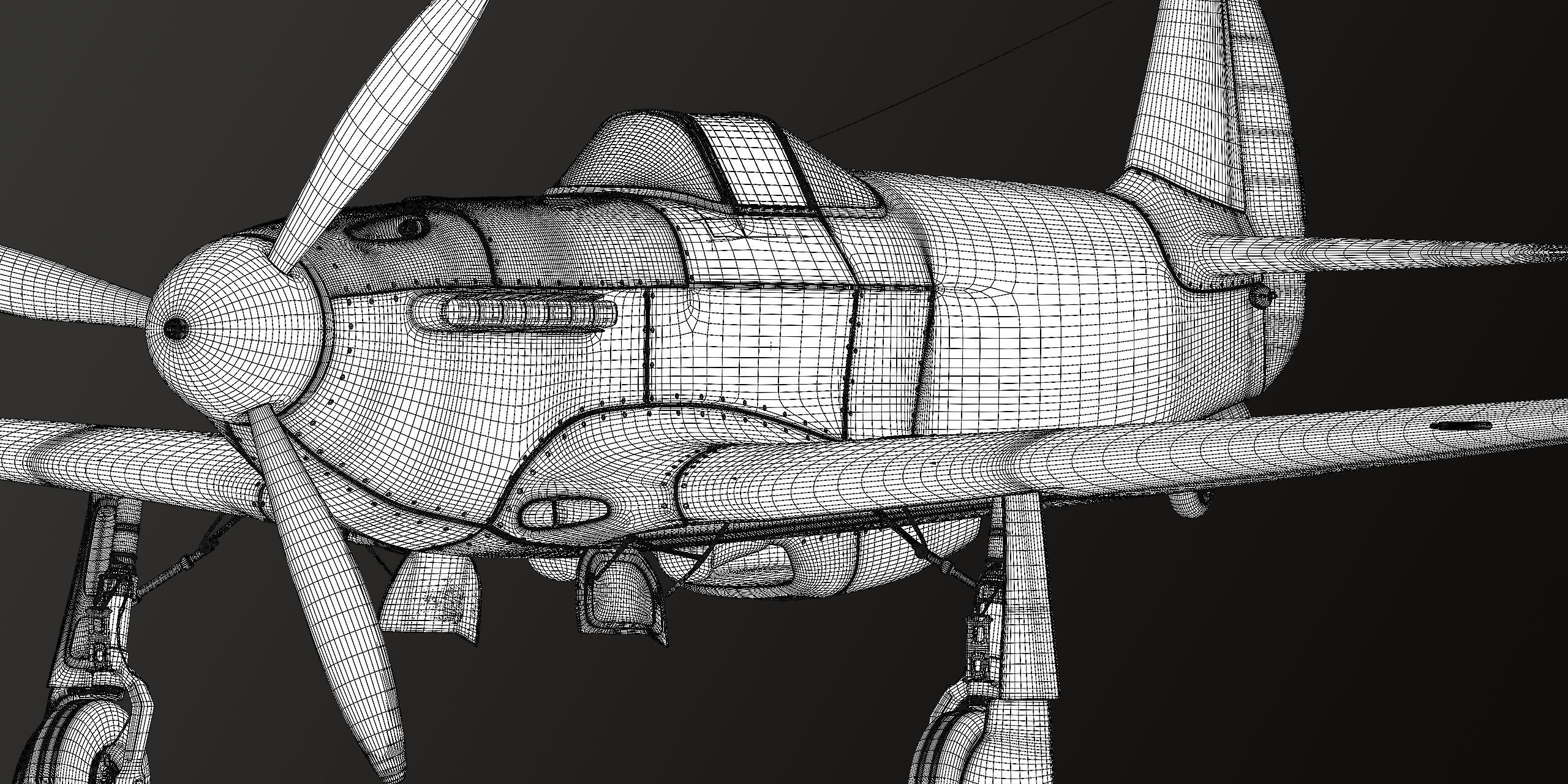Russian Soviet fighter aircraft Yakovlev Yak 3 3D model_3