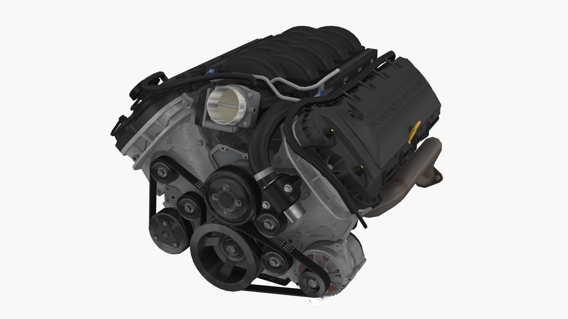 Ford Shelby GT350 Coyote Voodoo engine 3D model CGTrader