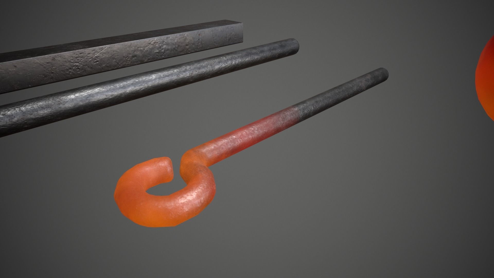 Red Hot Irons Low-poly 3D model_4