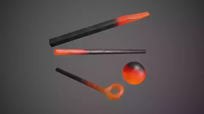 Red Hot Irons Low-poly 3D model